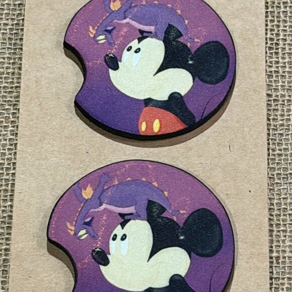 Dragon & Mouse - Sublimation Neoprene Car Coasters - Picture 1 of 3